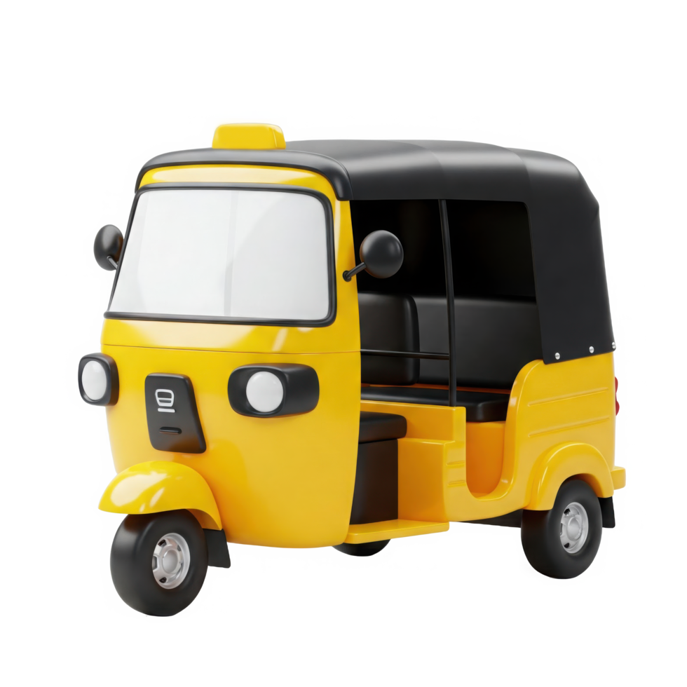 CNG Auto Car Silhouette Line Art Illustration of Eco Friendly Rickshaw png