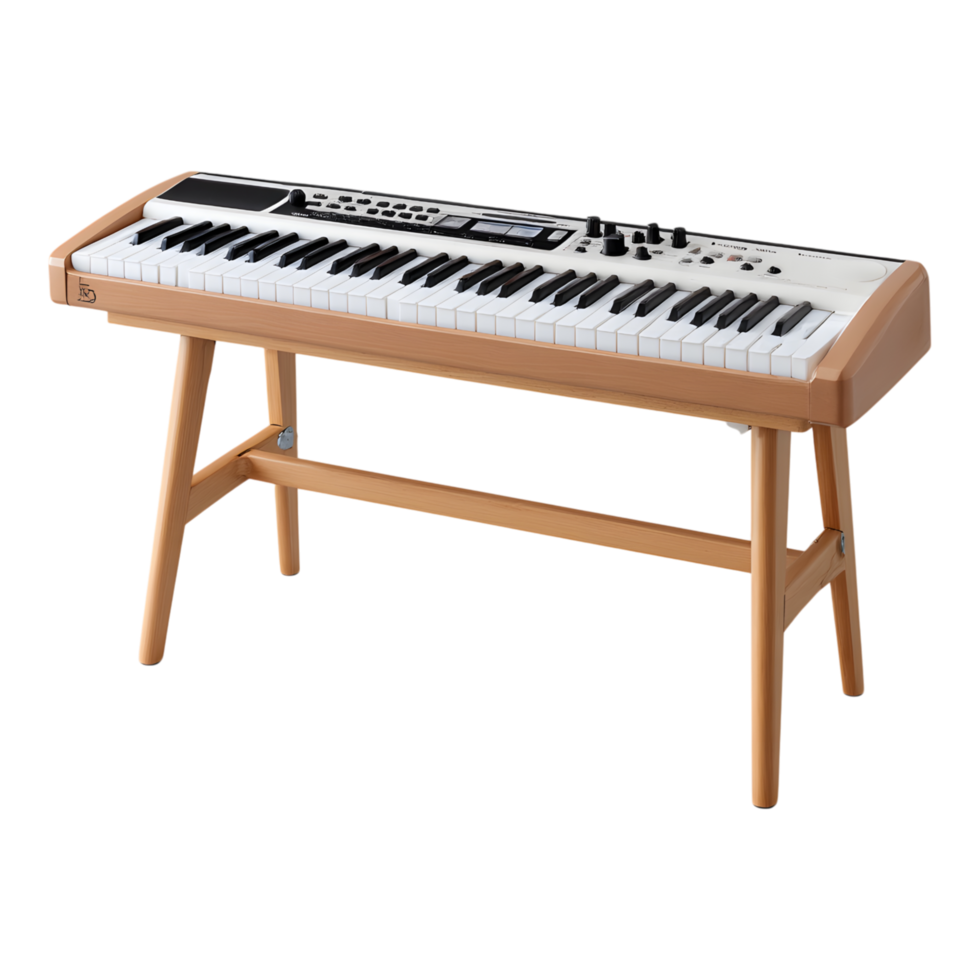 Modern Digital Keyboard on Wooden Stand Studio Shot Music Instrument 88 Keys png