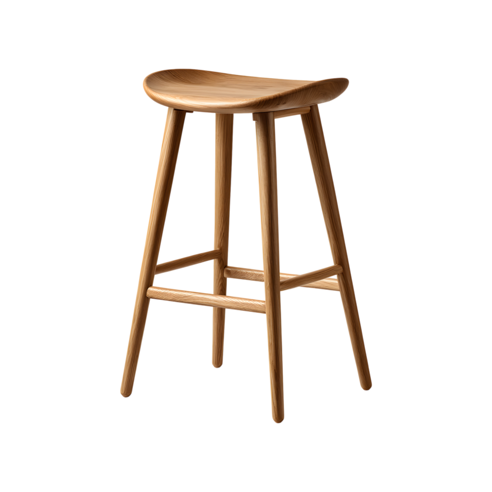 Modern Wooden Bar Stool Light Oak Finish Contemporary Design Home Furniture Kitchen Counter Height png