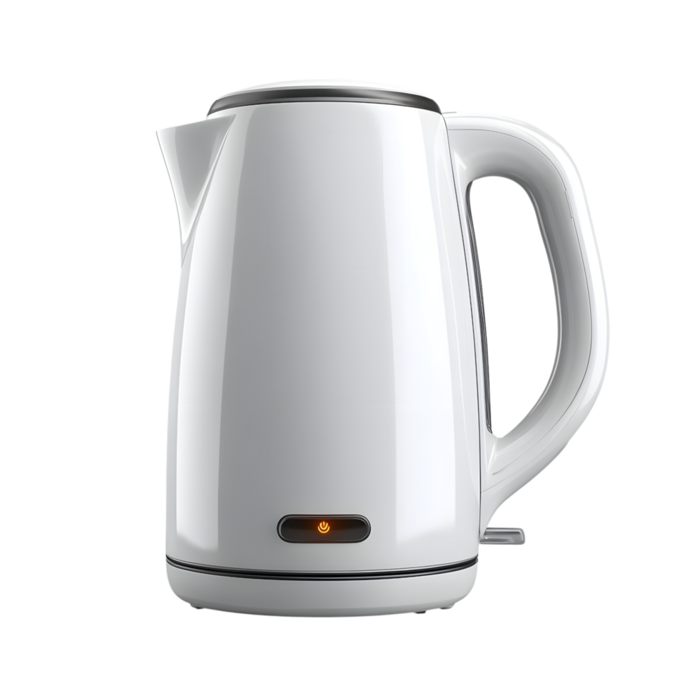 Modern White Electric Kettle Cordless Kitchen Appliance Hot Water Boiler png