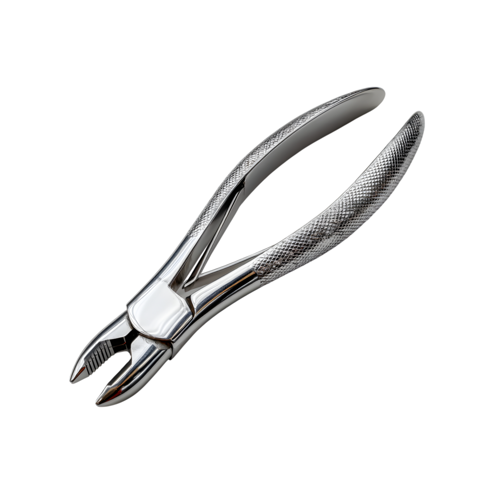 Stainless Steel Dental Extraction Forceps Medical Instrument Dentistry Tool Close up View png