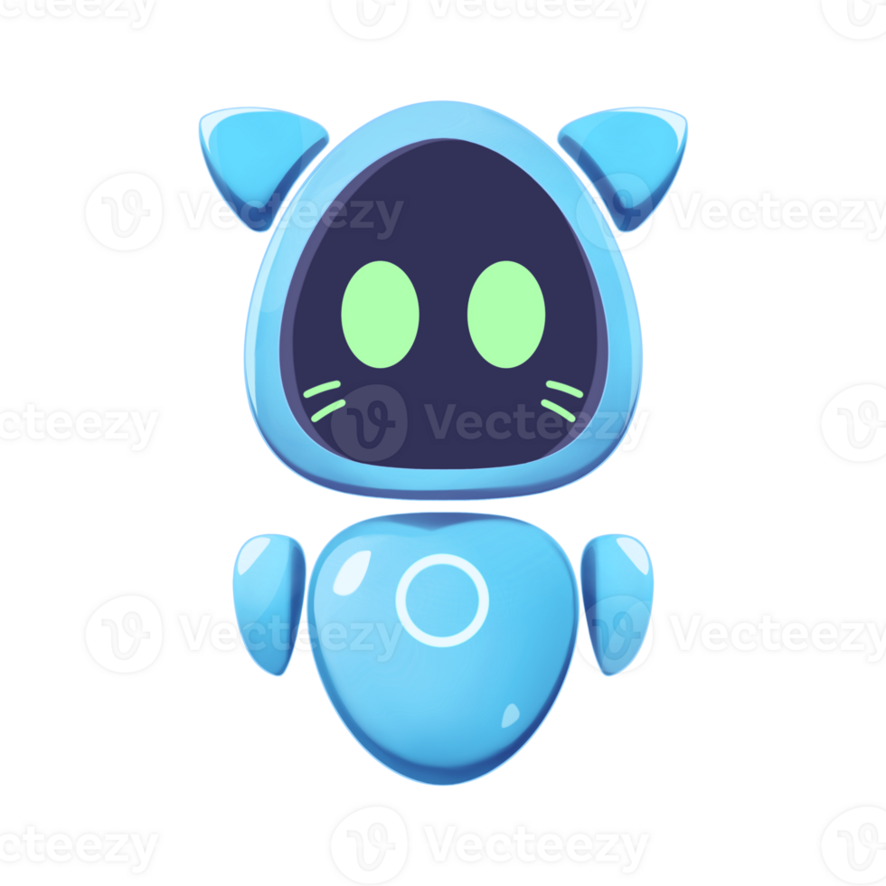 Future robot cat with unique design png