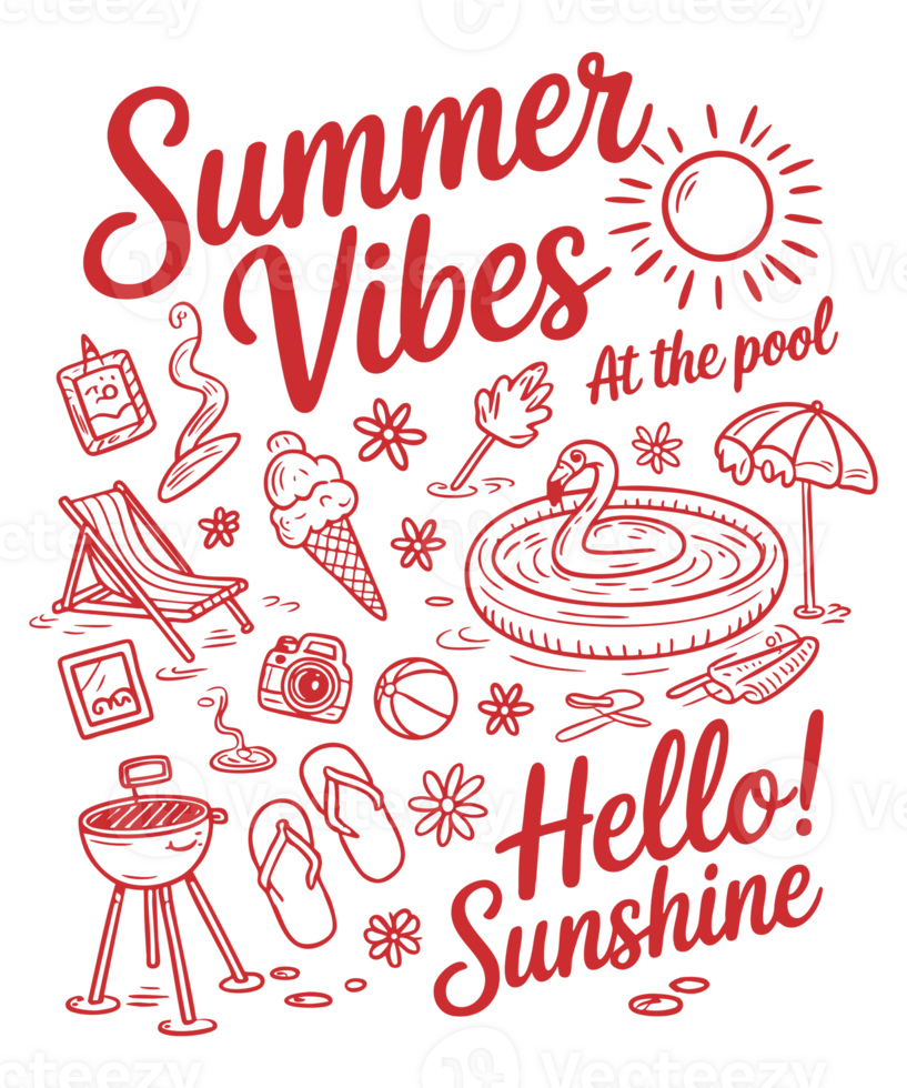Summer Vibes At The Pool Sunshine Vacation Design png