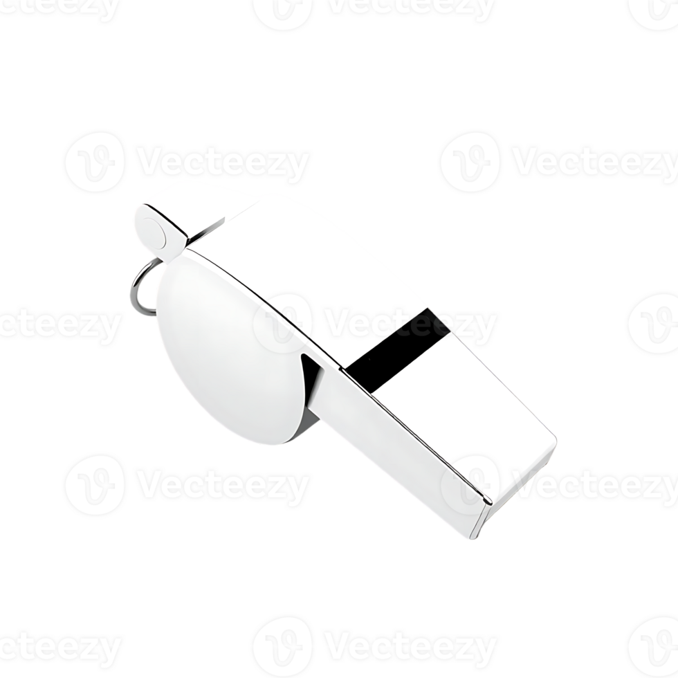 A white whistle used for sports and games to give signals. png