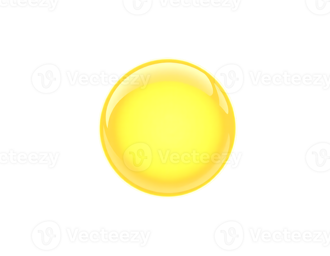 Glossy Yellow Orb on Transparent Background png