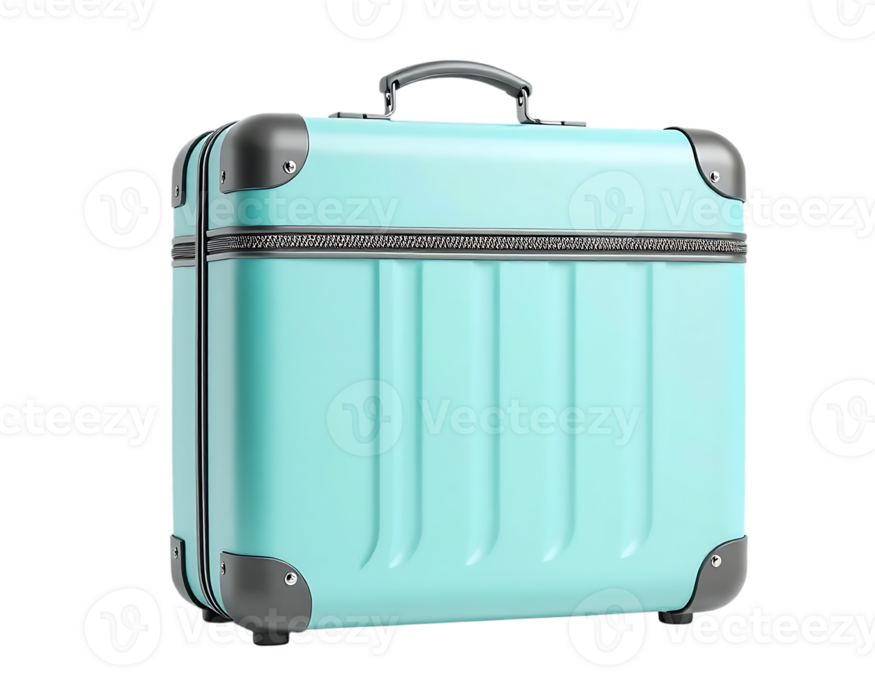 Stylish Aqua Suitcase with a Vintage Look png