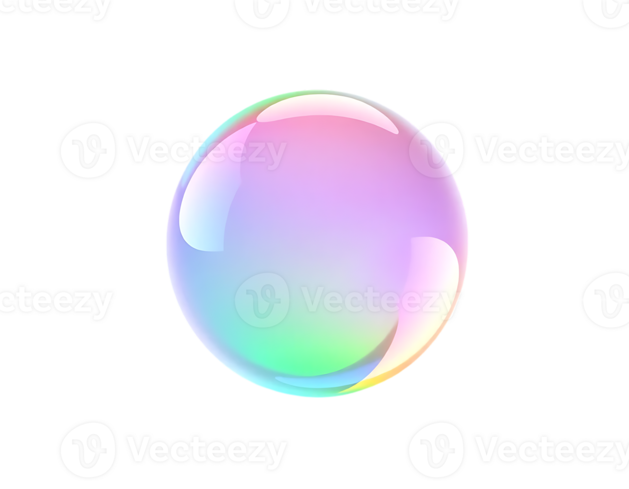 Iridescent Soap Bubble on Transparent Background png
