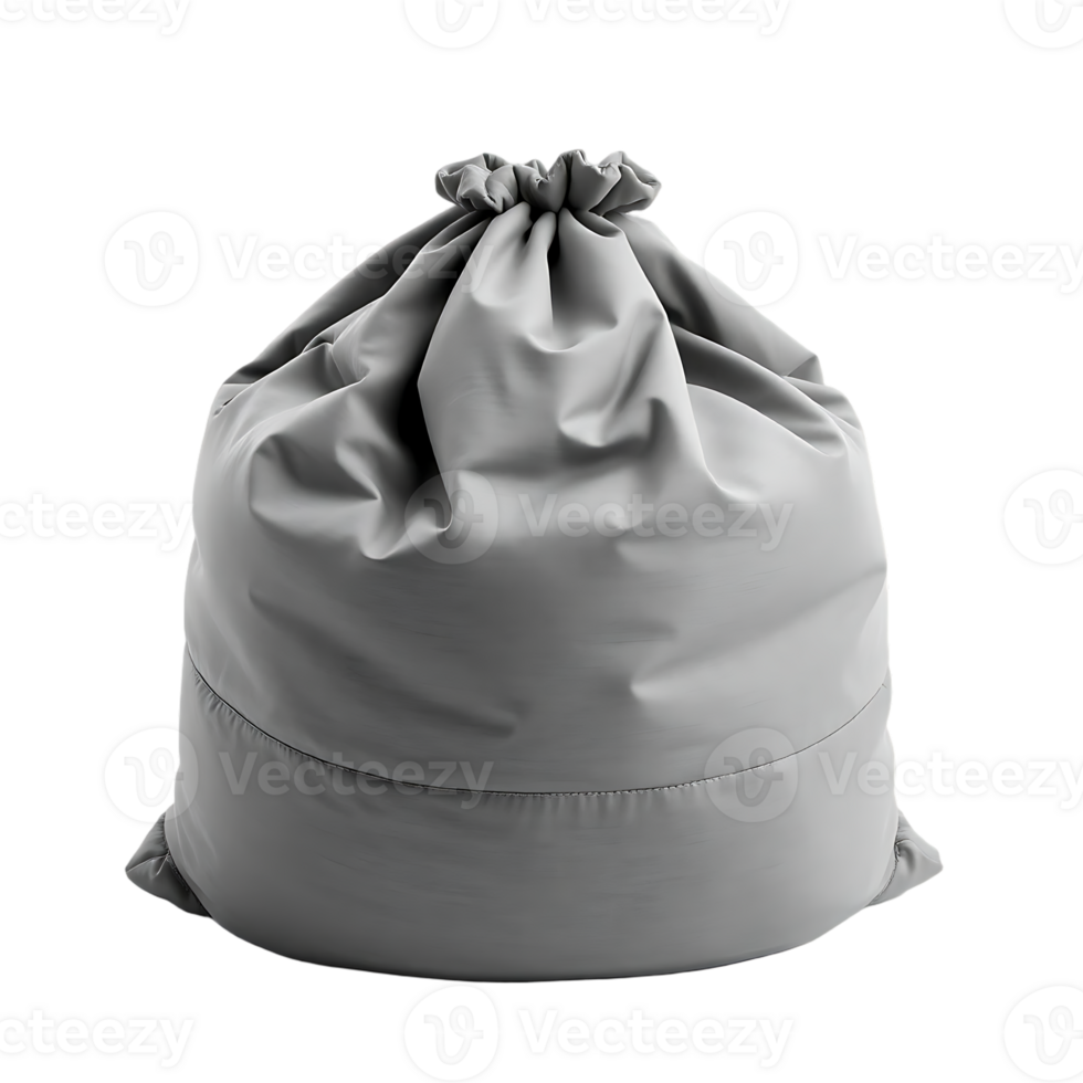 Gray Drawstring Bag Isolated on Transparent Background png