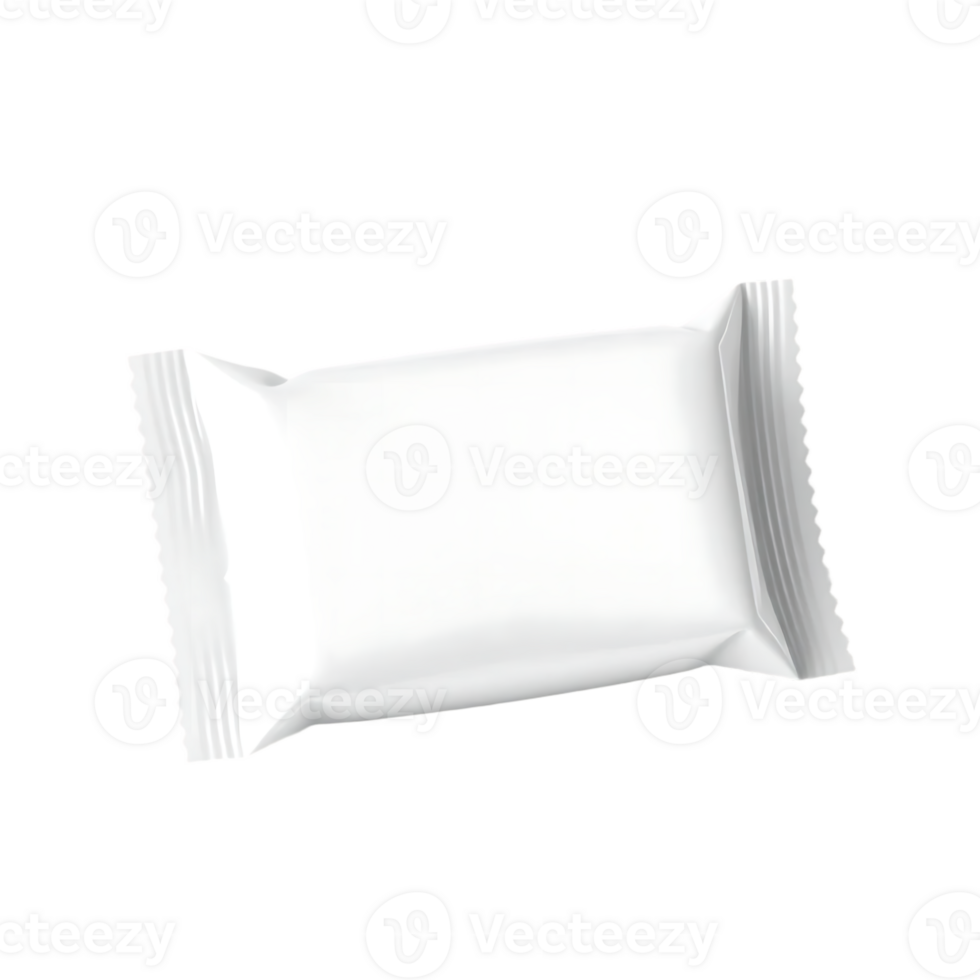 White snack bar packaging on transparent background png