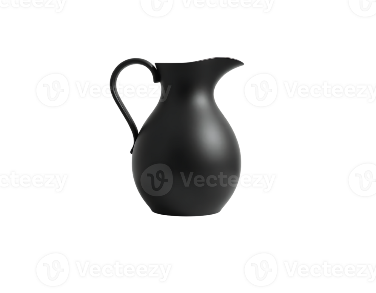 Elegant Black Pitcher Isolated on Transparent Background png