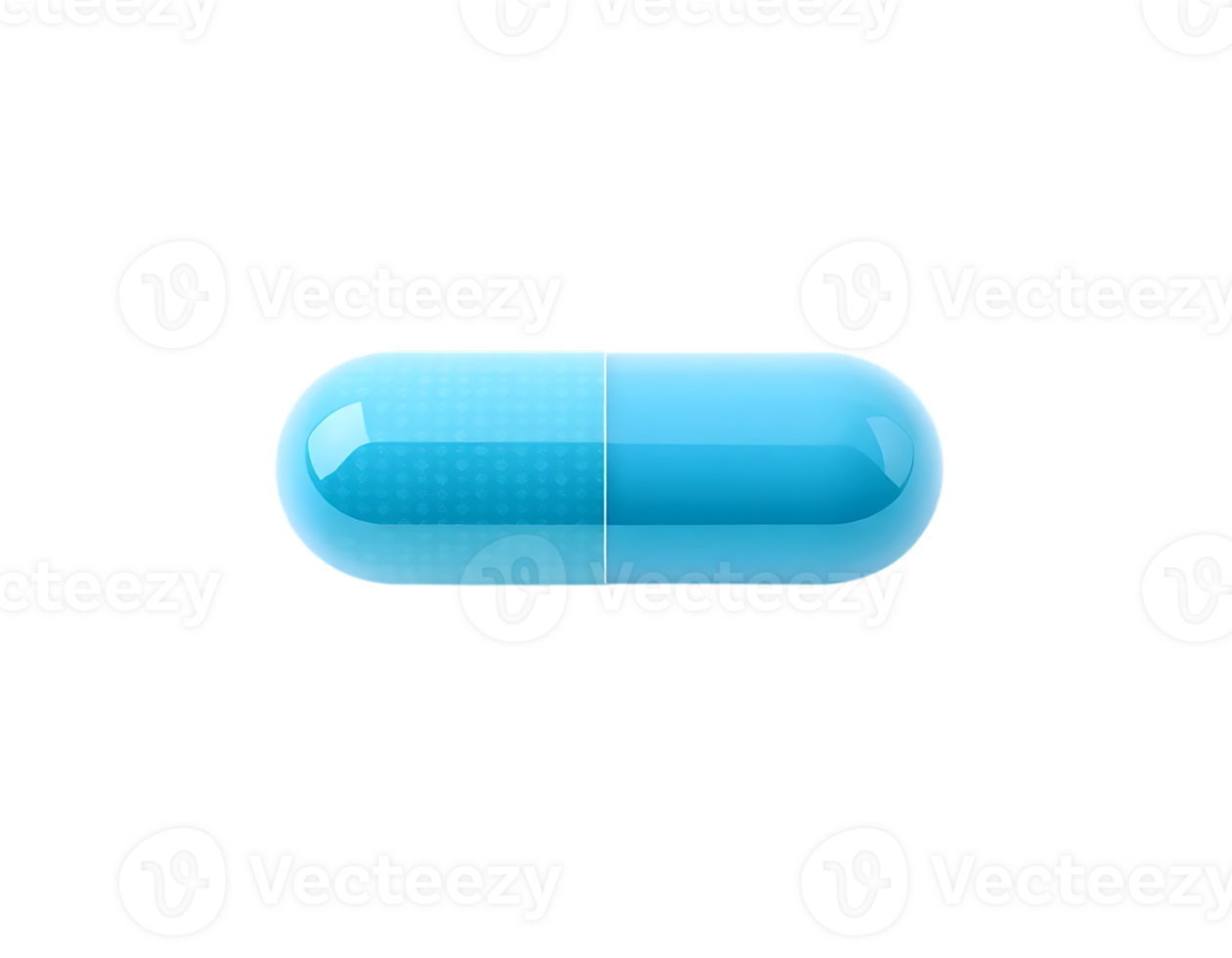 Close-up of a Blue Capsule Pill on a Transparent Background png