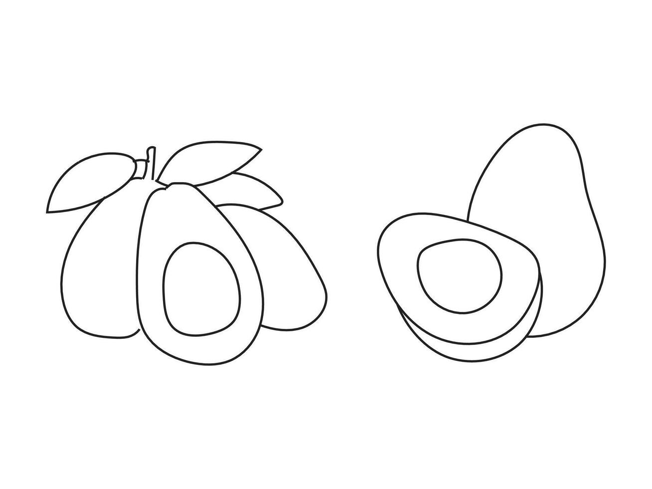 Illustration avocado line art simple with blank background vector
