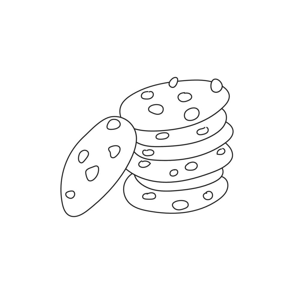 Illustration cookies line art unique design vector
