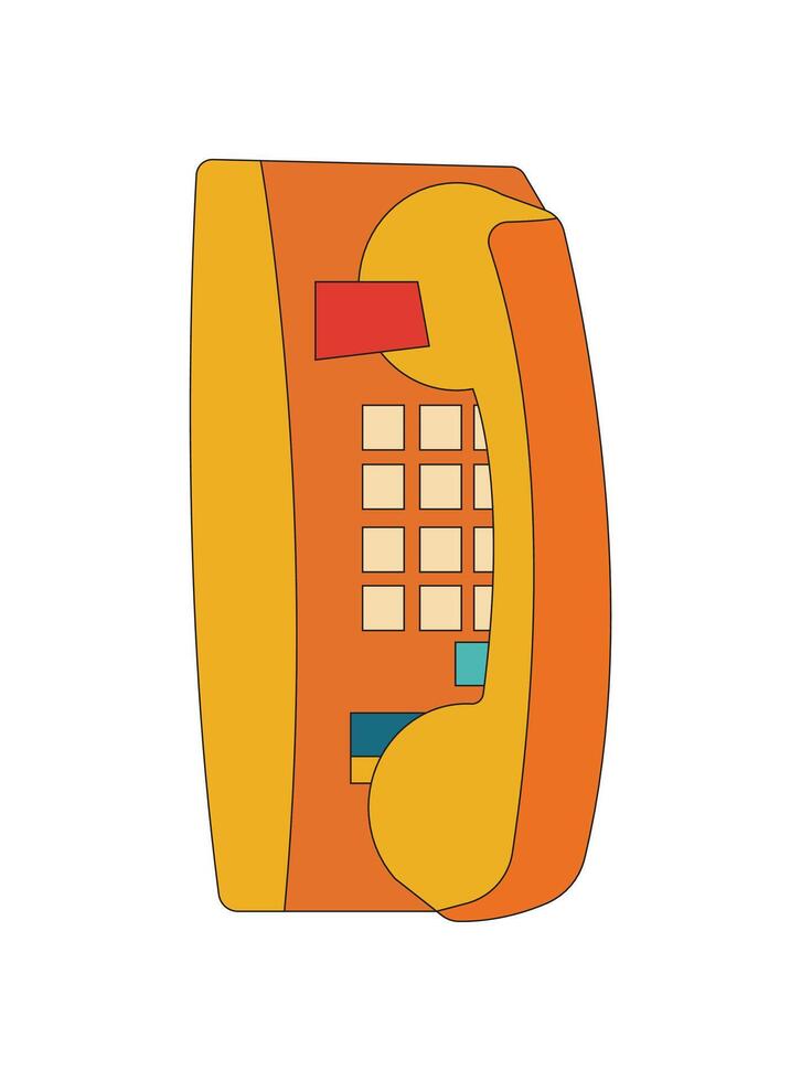 Illustration public telephone retro vector