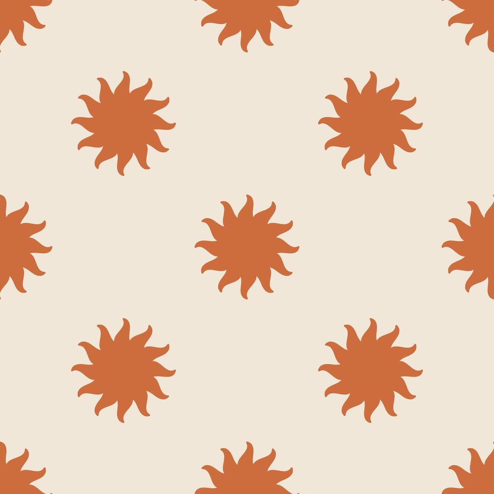 Boho print with sun. Seamless pattern. Background design. Repeating print vector