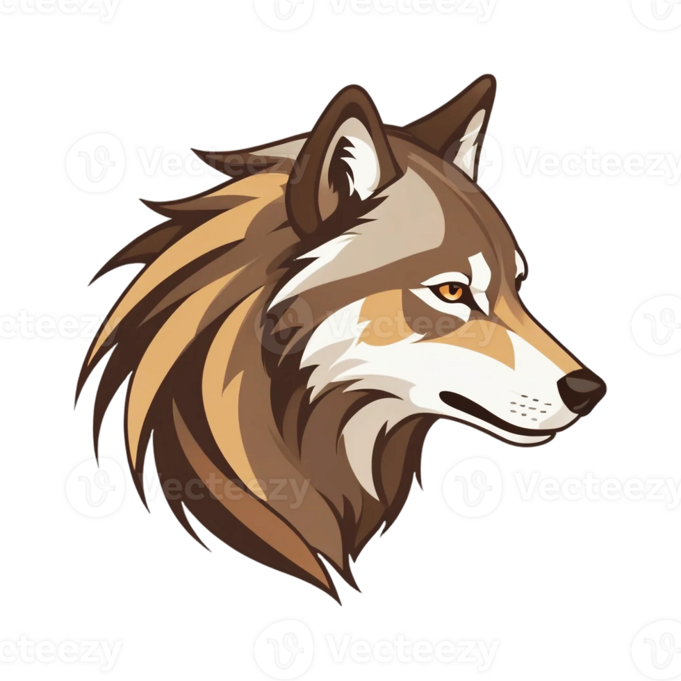 Wolf Icon in Warm Brown Tones png