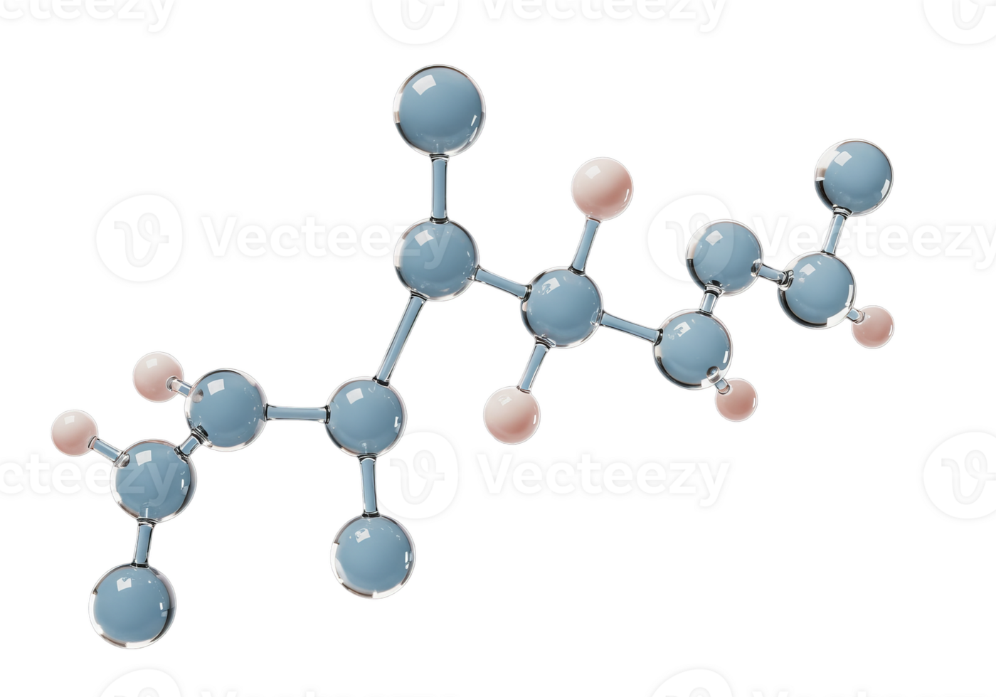 Molecular Structure Visualization with Spheres and Connectors png