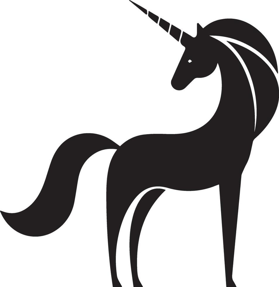 Elegant Black Unicorn Silhouette vector