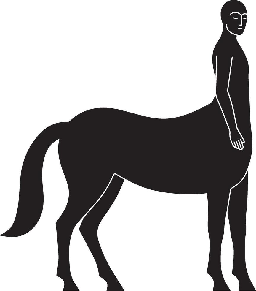 A Mythical Hybrid Creature in Black and White vector