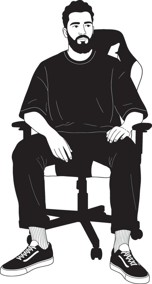 Man Sitting in a Gaming Chair Illustration vector