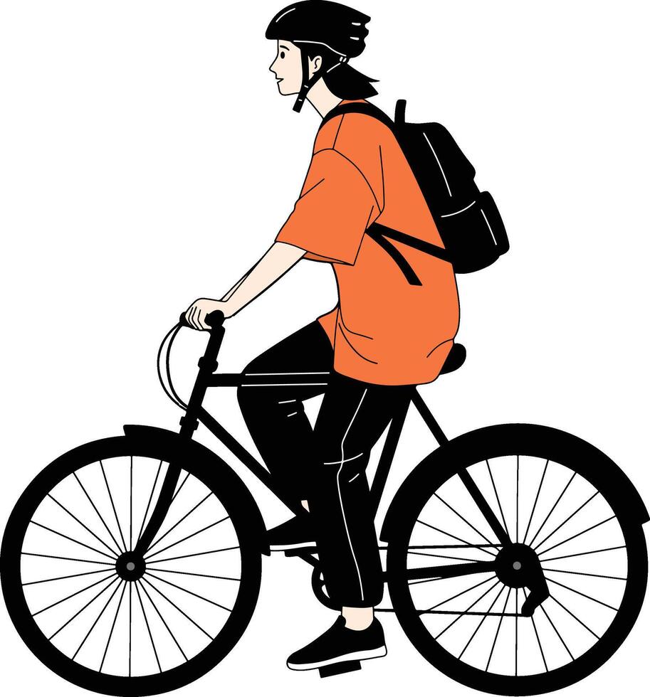 Person riding a bicycle Illustration vector