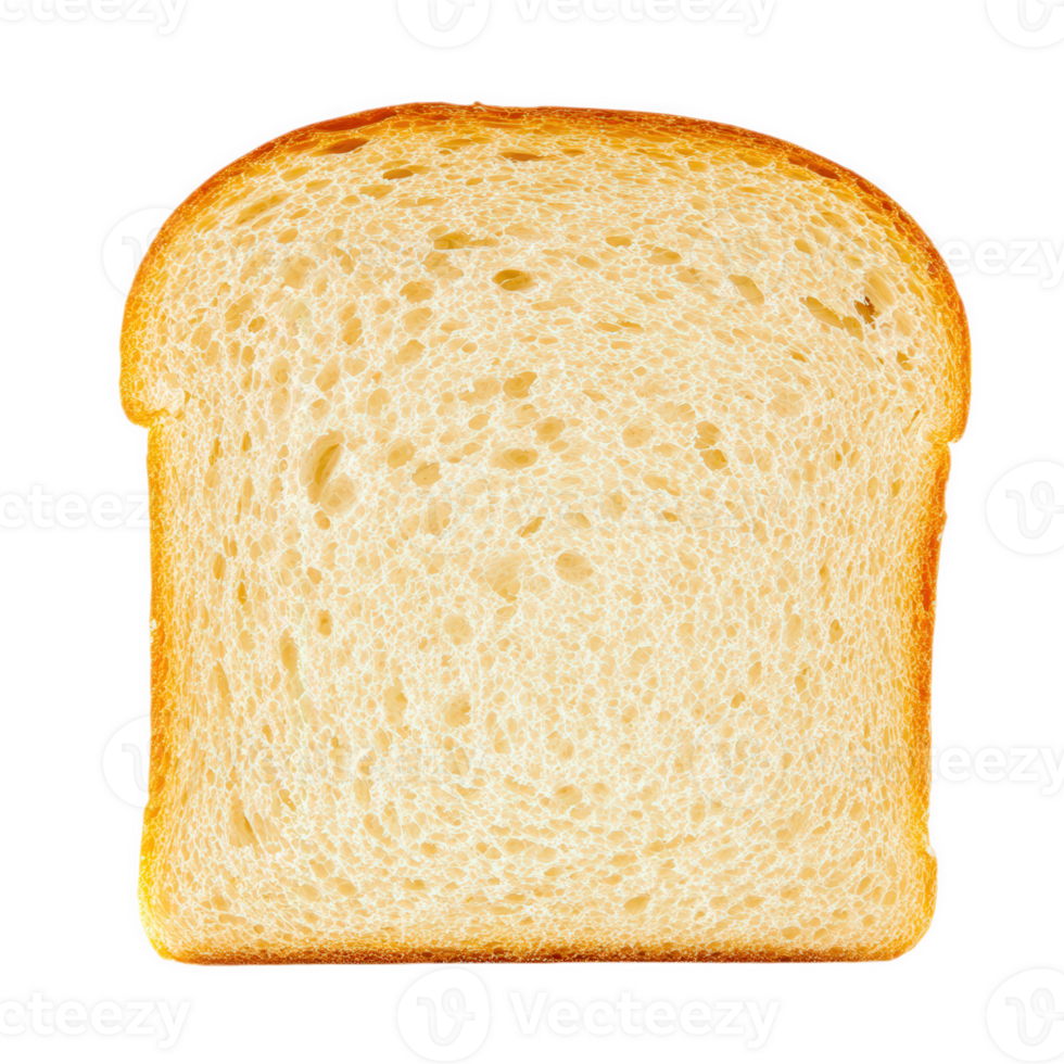 A single, isolated slice of fresh bread, ready for toasting and creating a delicious meal. png