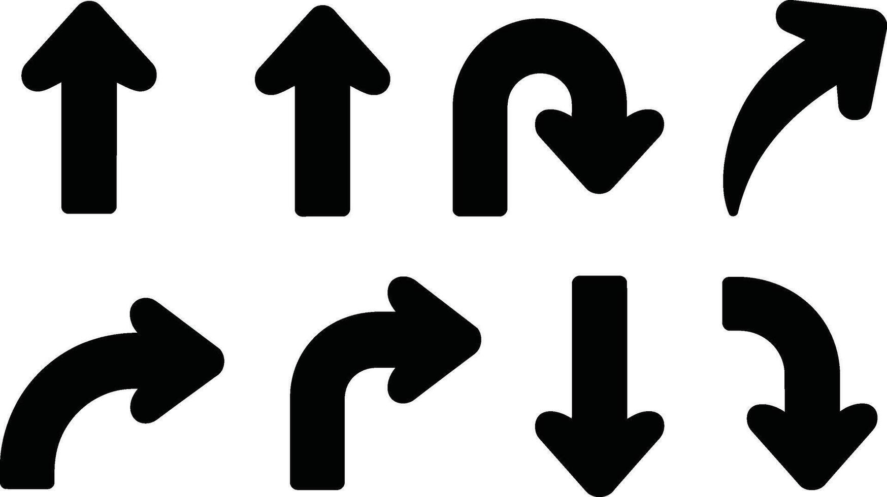 a set of arrows pointing in different directions vector