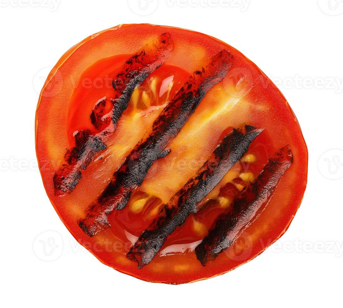 Grilled tomato slice isolated on transparent background png