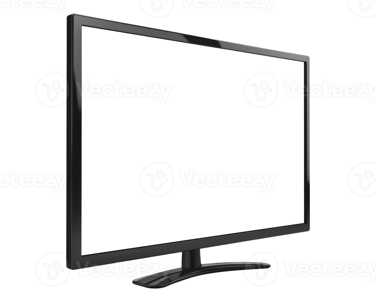 Modern flat screen monitor or television isolated on transparent background png