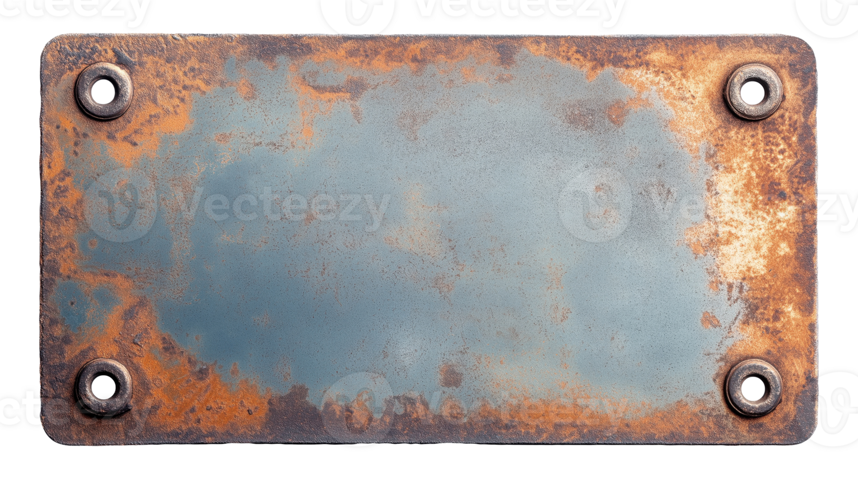 Old metal board with rust isolated on transparent background png