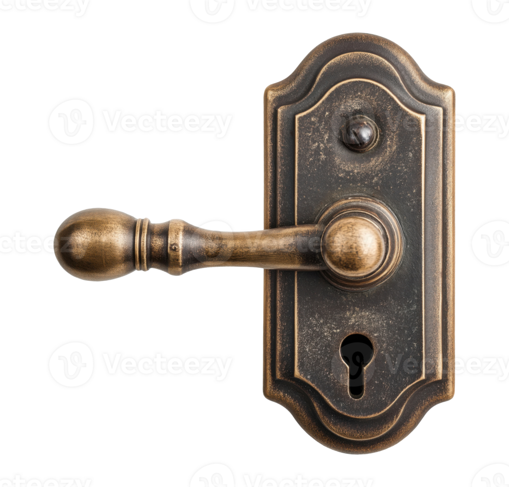 Vintage door handle isolated on a transparent background png