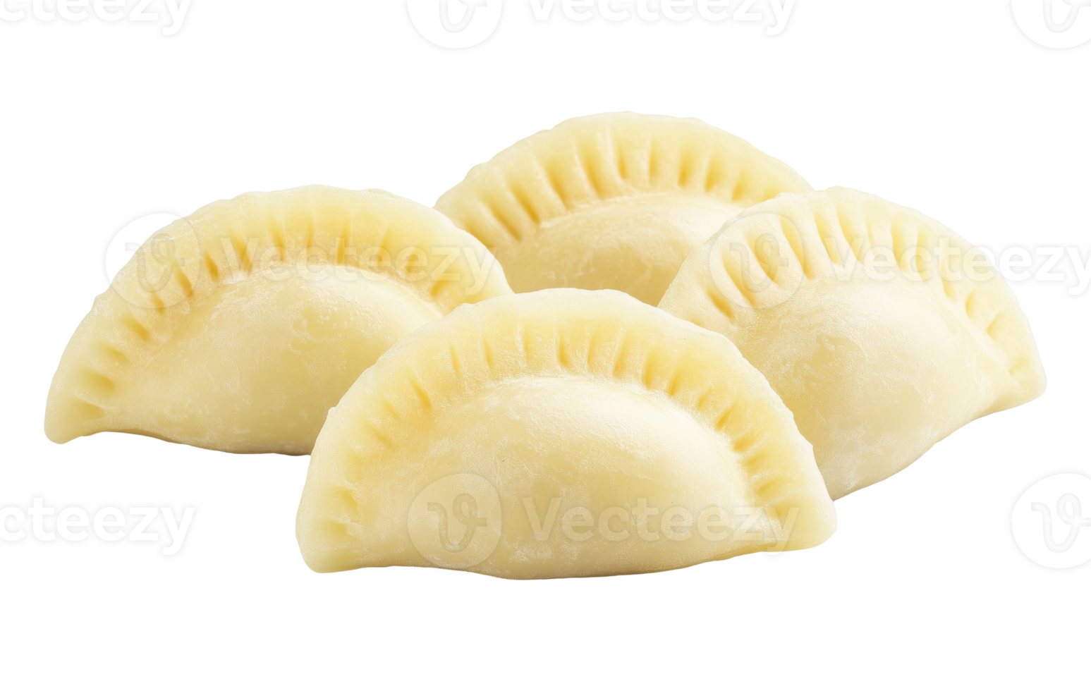 Four dumplings isolated on transparent background png
