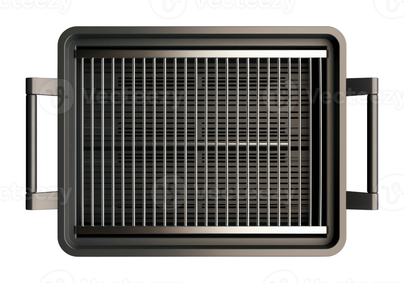 Top view of empty barbecue grill isolated on transparent background png