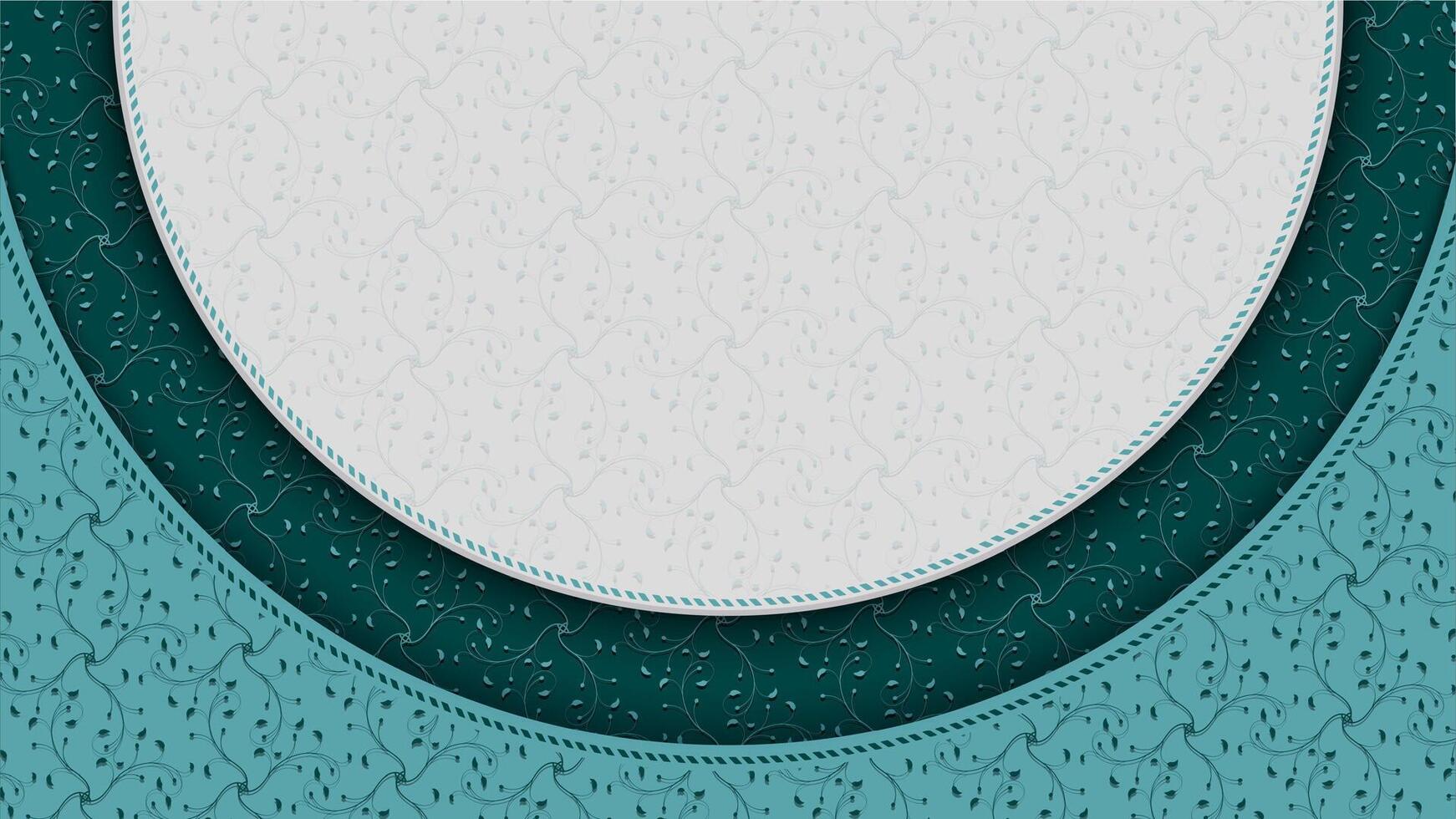 Half circle Islamic background with elegant floral motifs vector