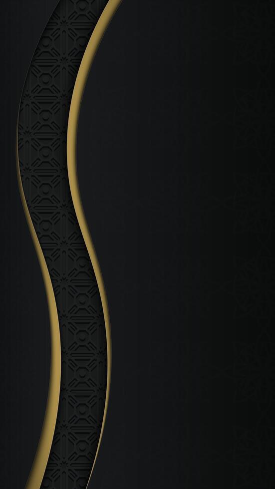 Black gradient decorative islsmic background vector