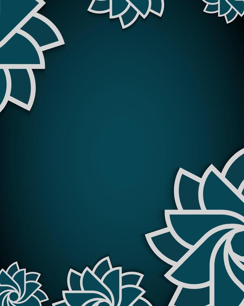 Blue abstract background with elegant floral elements vector