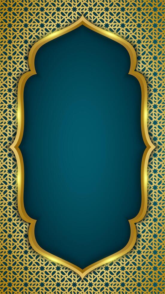Blue shiny decorative Islamic background vector