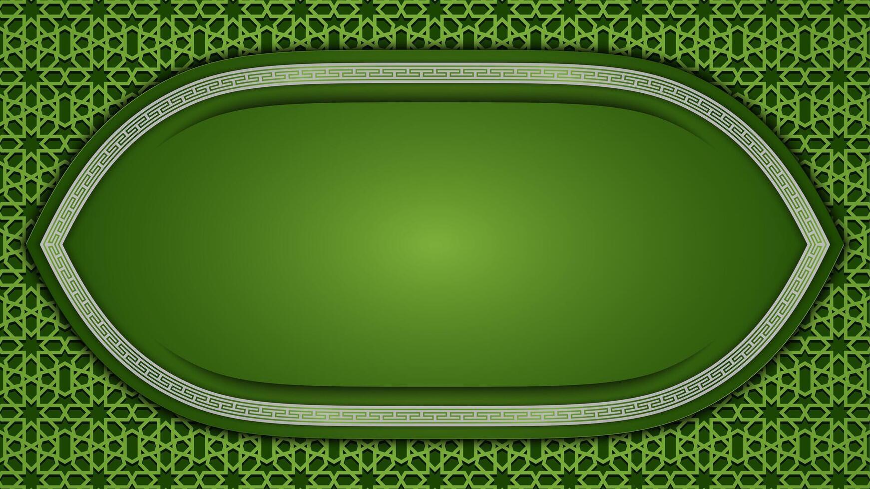 Islamic background with green gradient using cutting technique vector