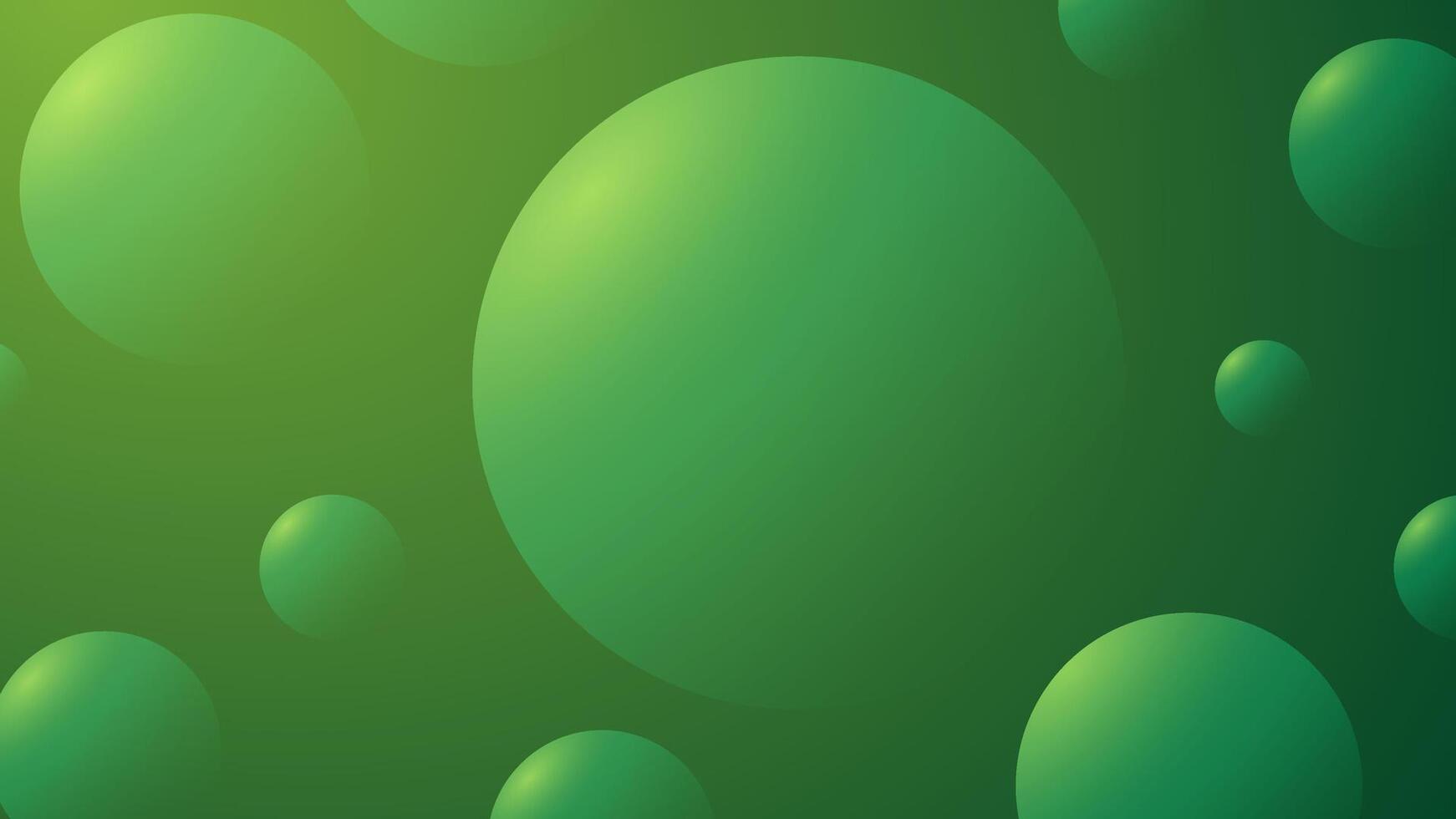 Green gradient abstract background with circle ornaments vector