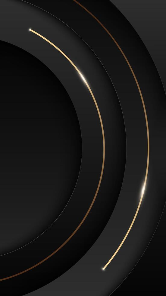Black gradient half circle background vector