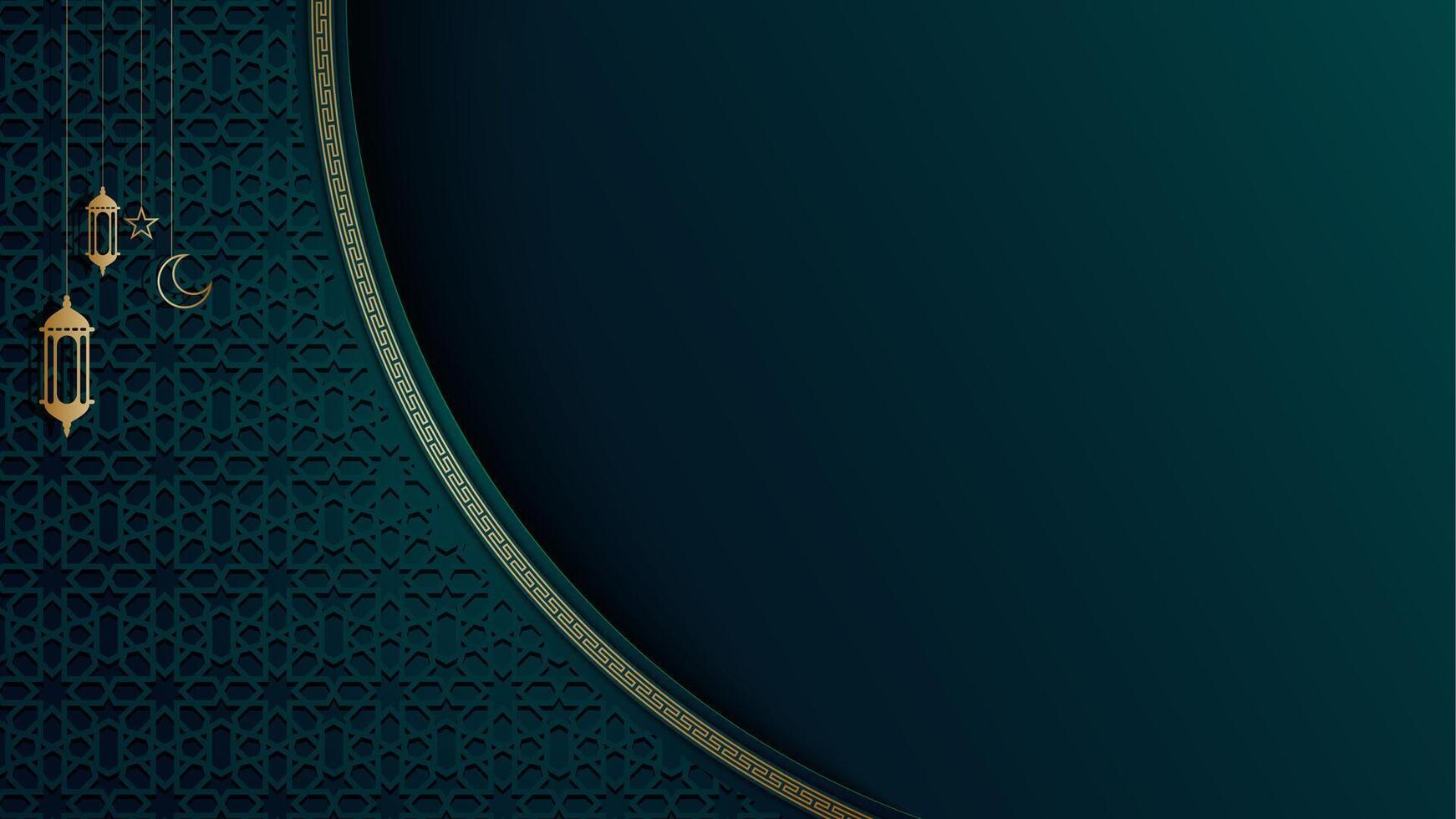 Islamic background decorative art with hanging lamp ornament vector