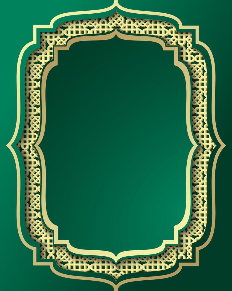 Green gradient decorative Islamic background vector