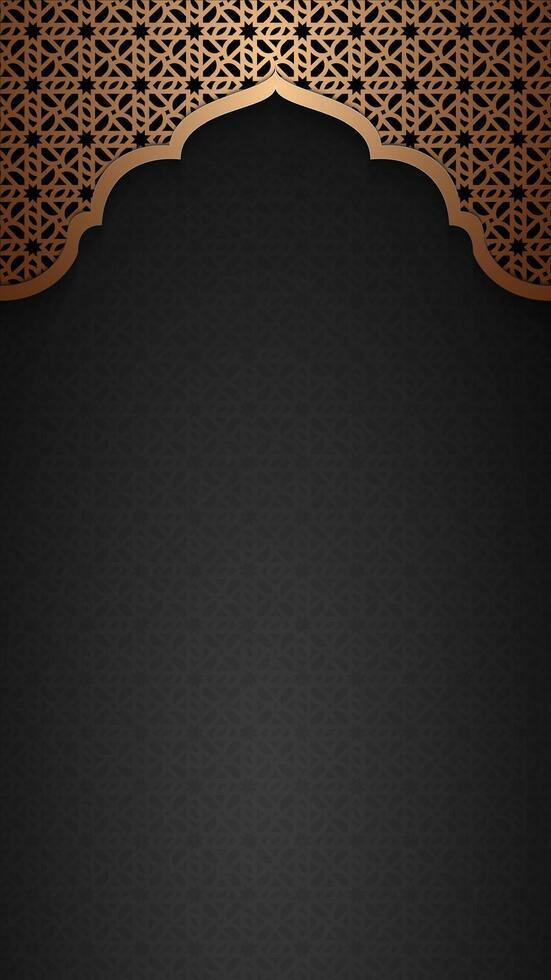 Black gradient gold decorative Islamic background vector