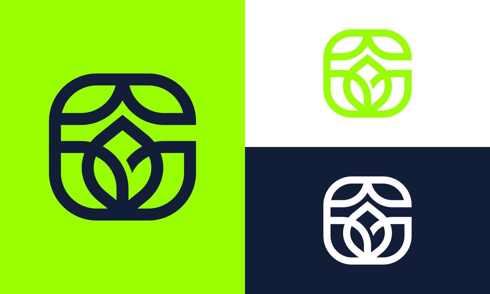 Floral letter G logo. vector