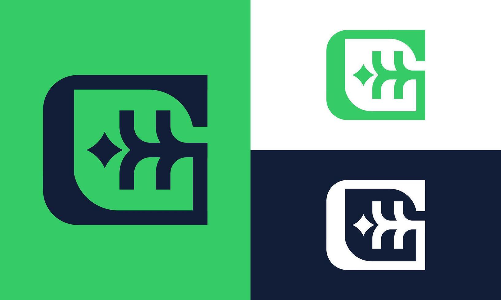 Simple G tree logo vector