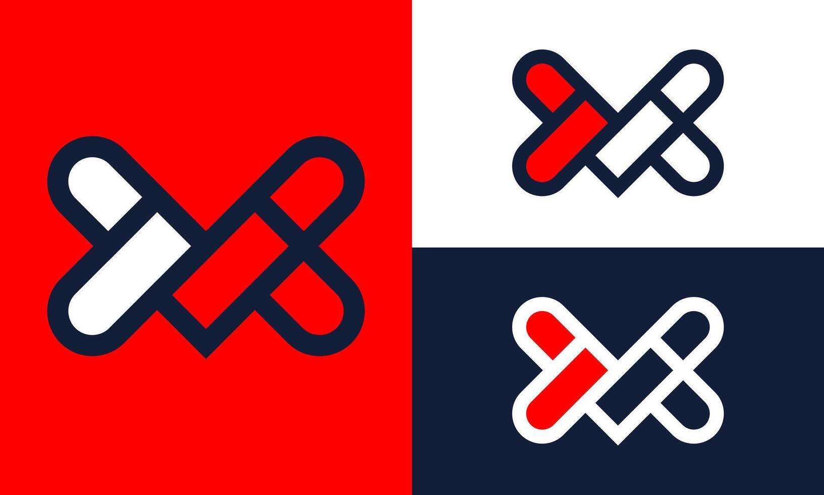 Slanted heart M logo. vector