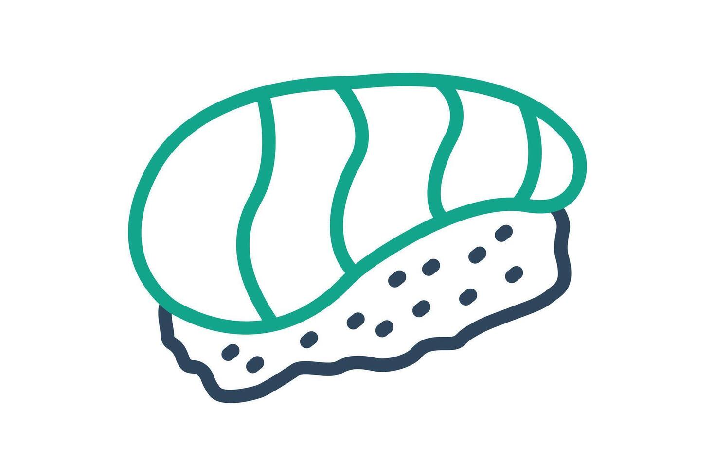 Salmon icon. line icon style. icon related to salmon sushi. food elements illustration vector