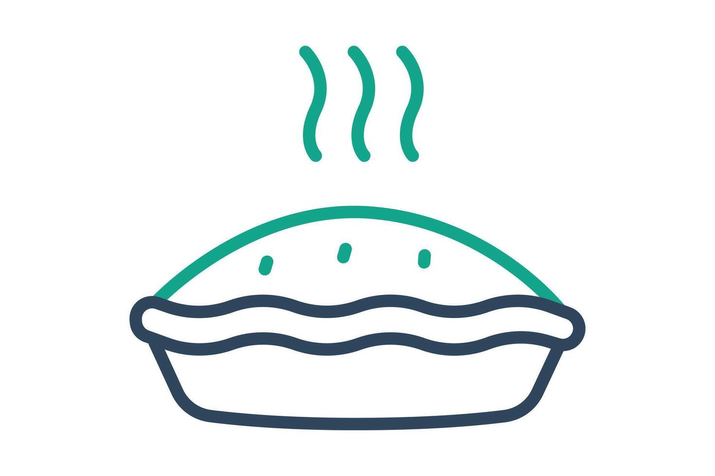 Pie icon. line icon style. food elements illustration vector