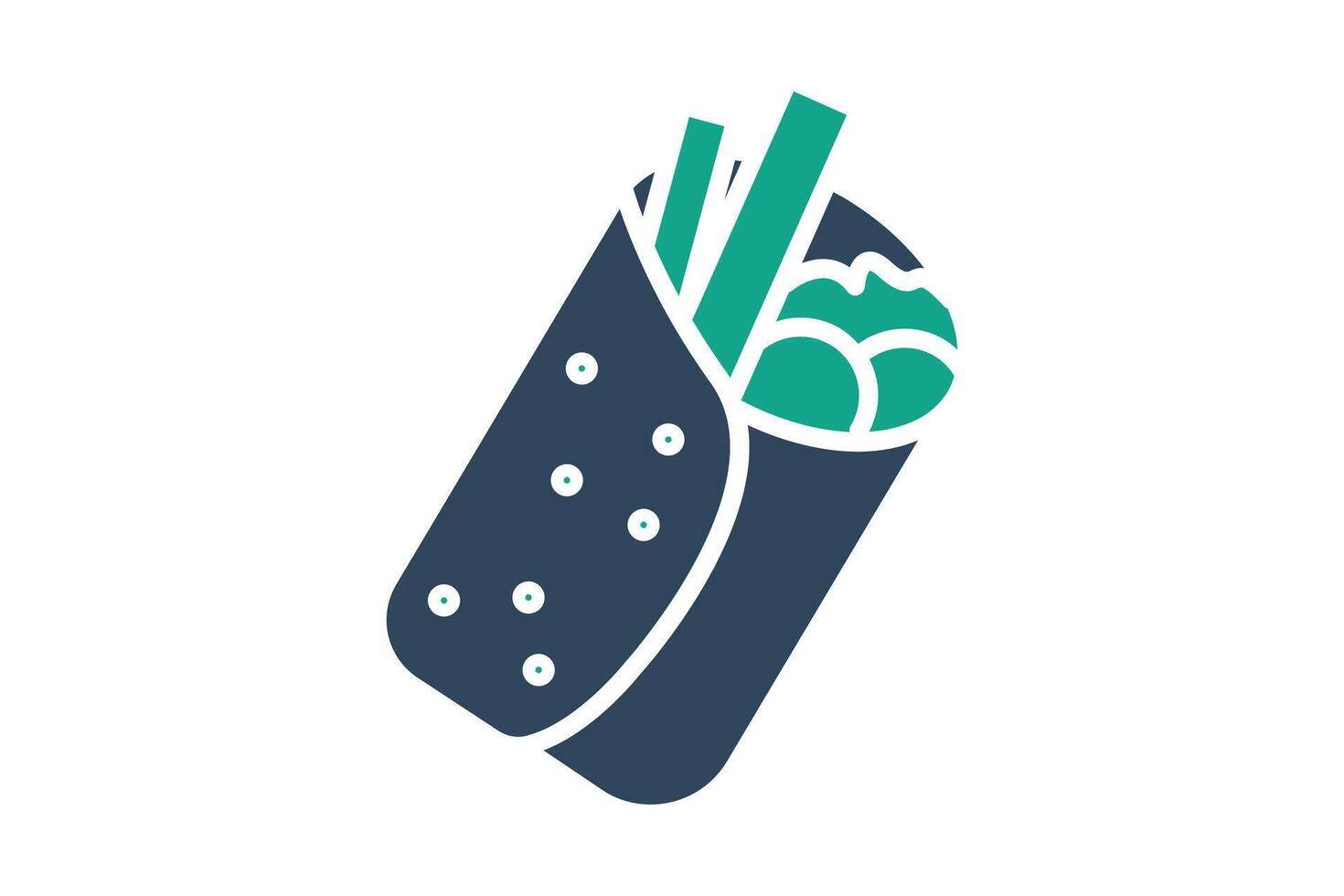 Burrito icon. solid icon style. icon related to meat. food elements illustration vector