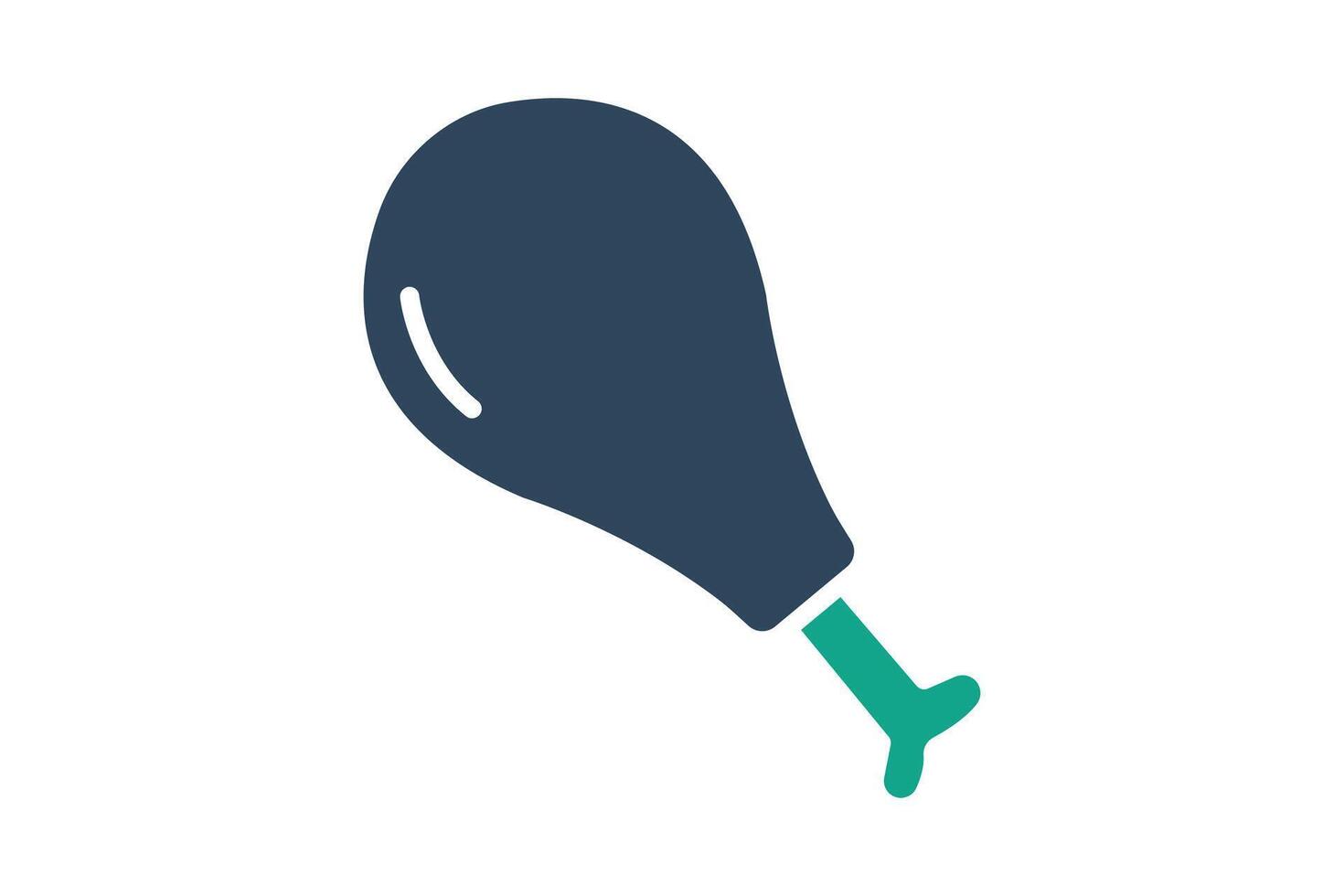 Chicken leg icon. solid icon style. icon related to meat. food elements illustration vector